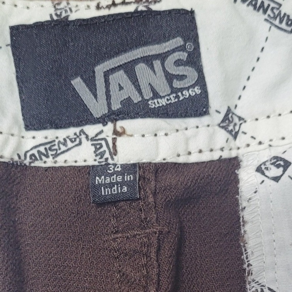 Vans Mens 34 Brown Cargo Shorts Skull Paisley Embroidery Ripstop Skater Utility - Picture 2 of 9